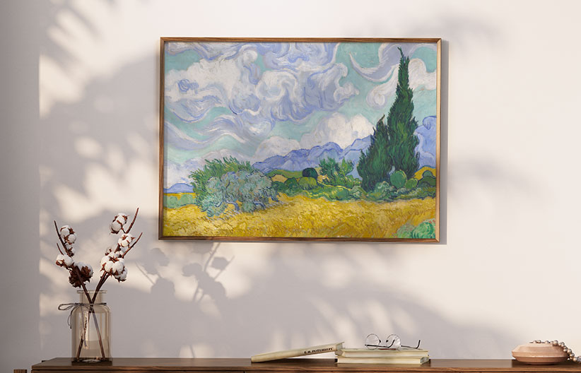 Wheat Field with Cypresses